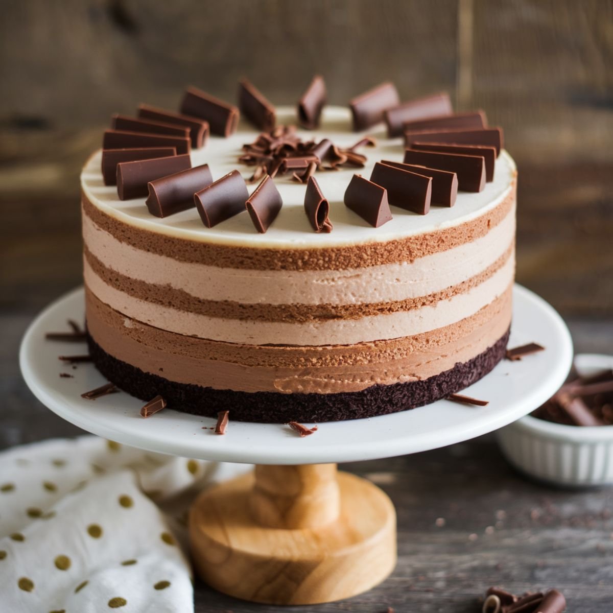 Triple Chocolate Mousse Cake