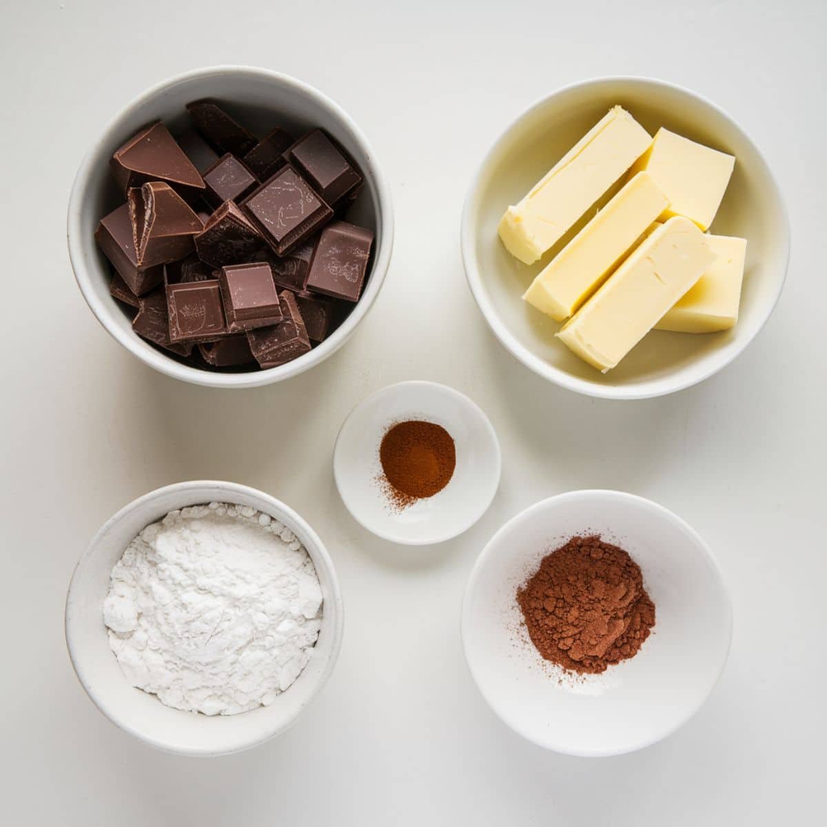 a group of bowls of food