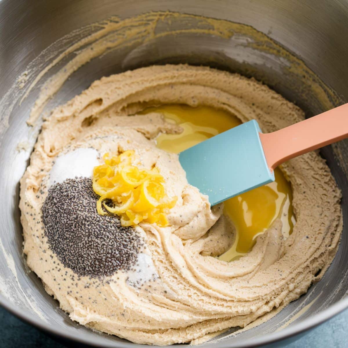 a mixing ingredients in a bowl