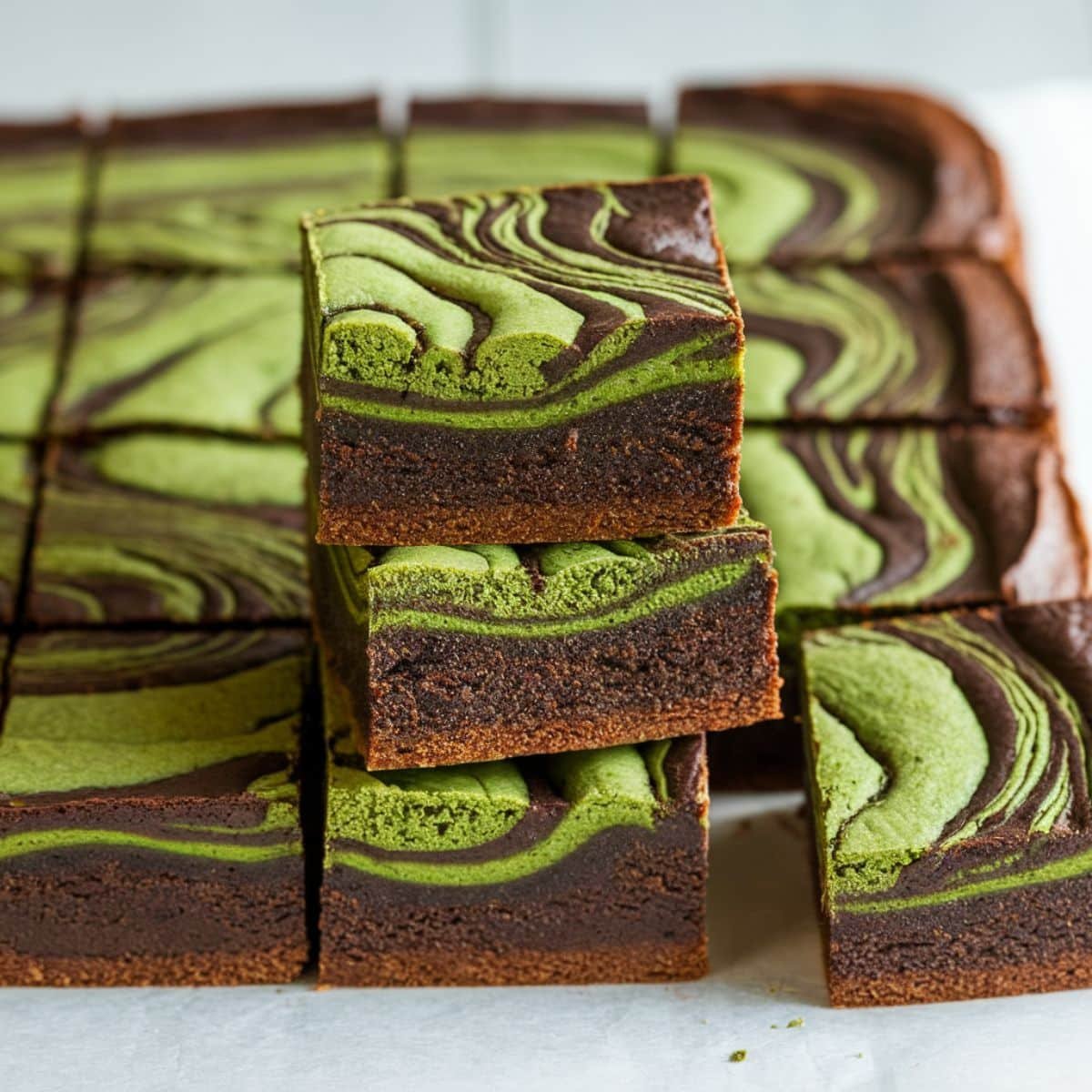 a brownie with green and brown colors