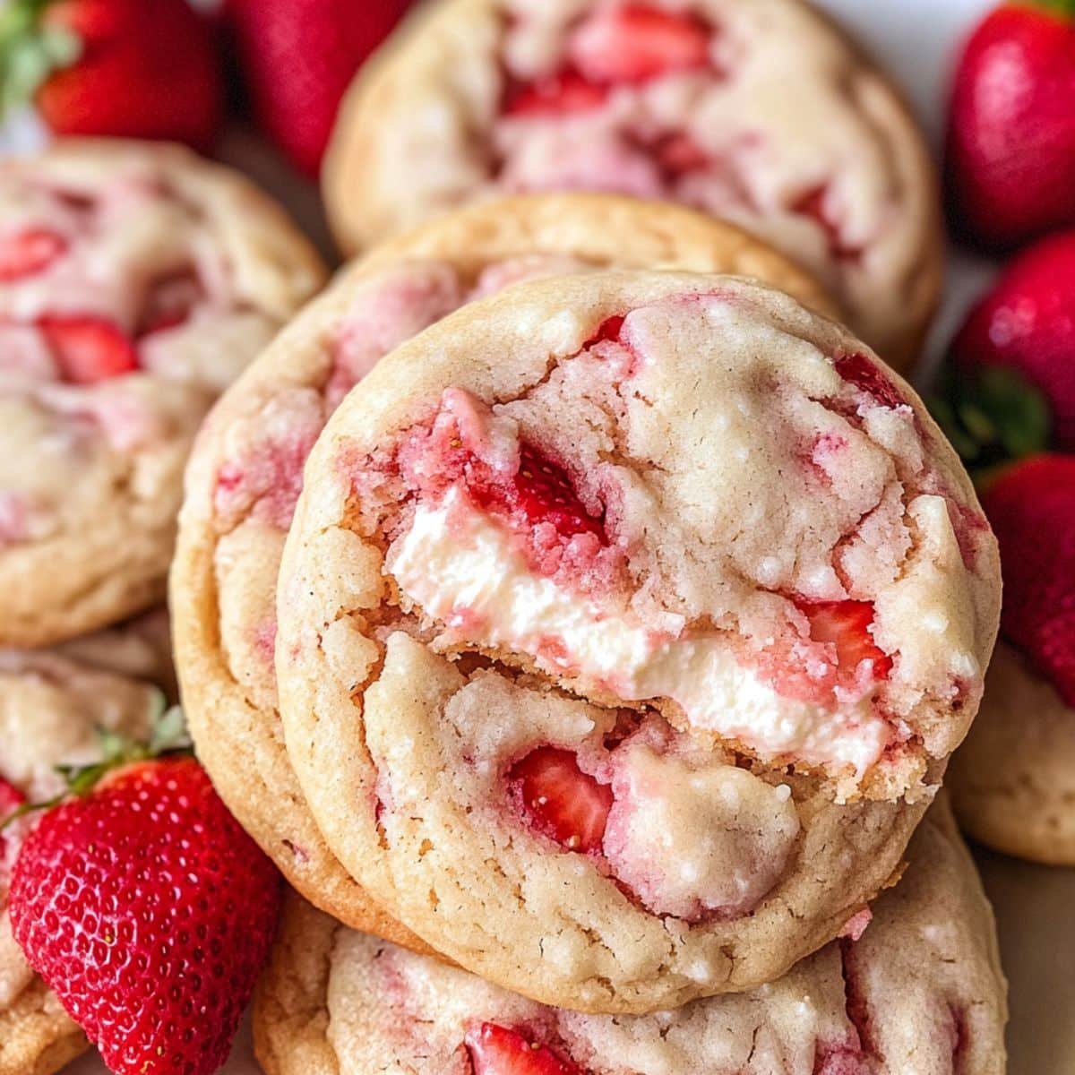 Soft strawberry cheesecake cookies recipe