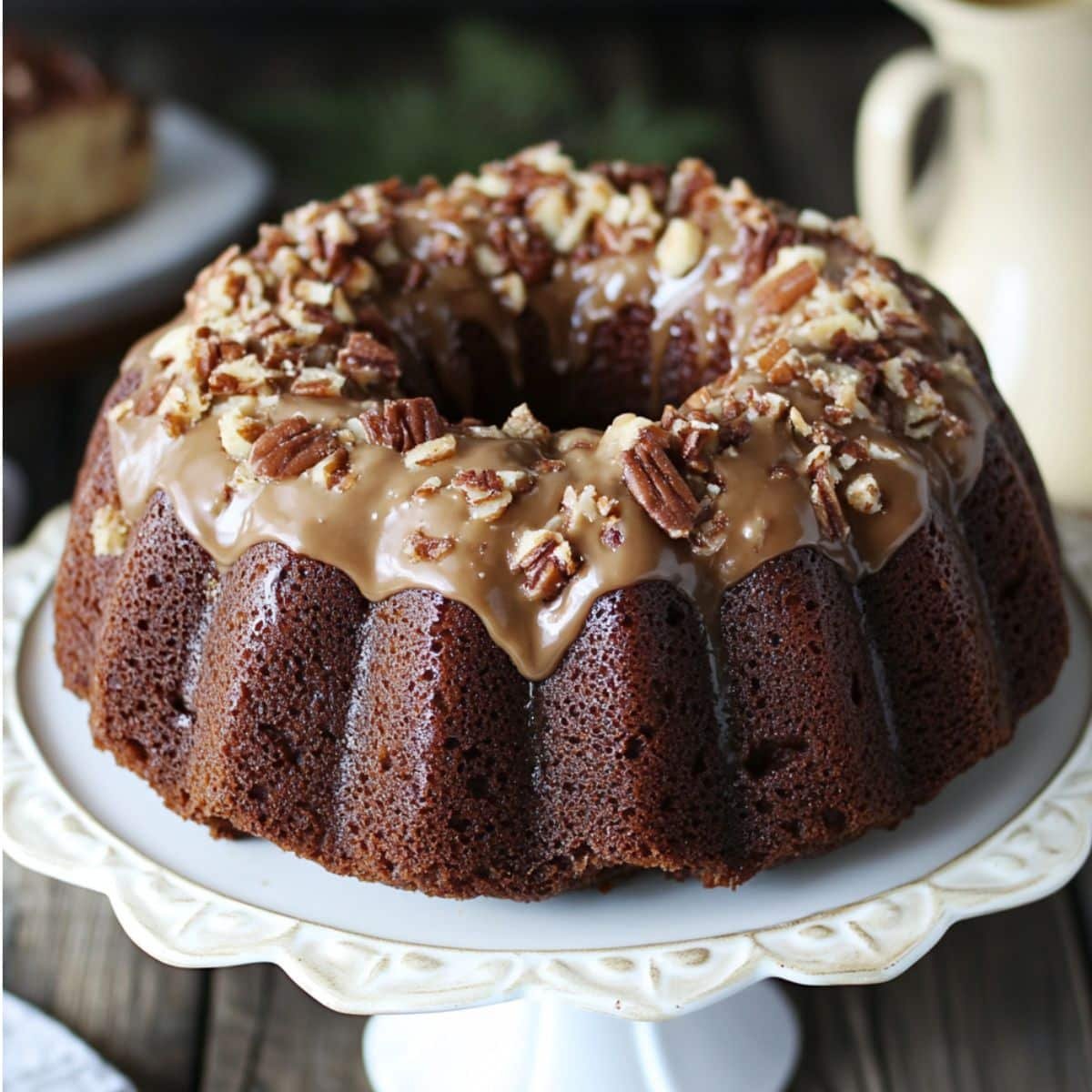  moist chocolate bundt cake with chocolate ganache	