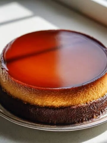 Homemade Choco Flan Cake with rich chocolate and flan layers