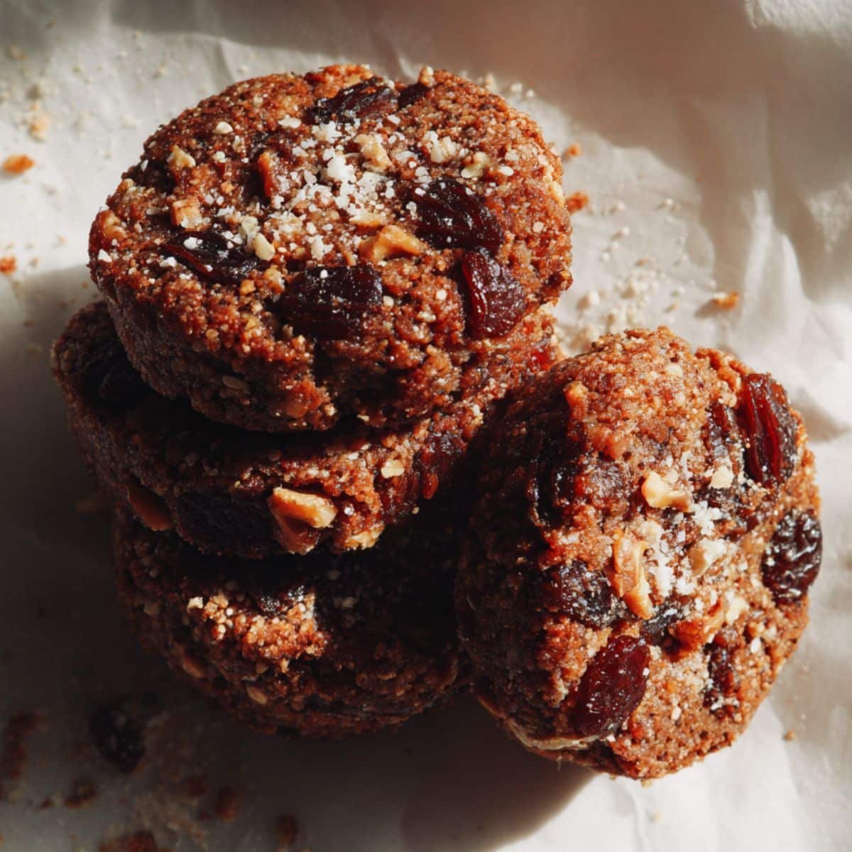 Stack of chewy homemade  Date Cookies Recipe on a white countertop	