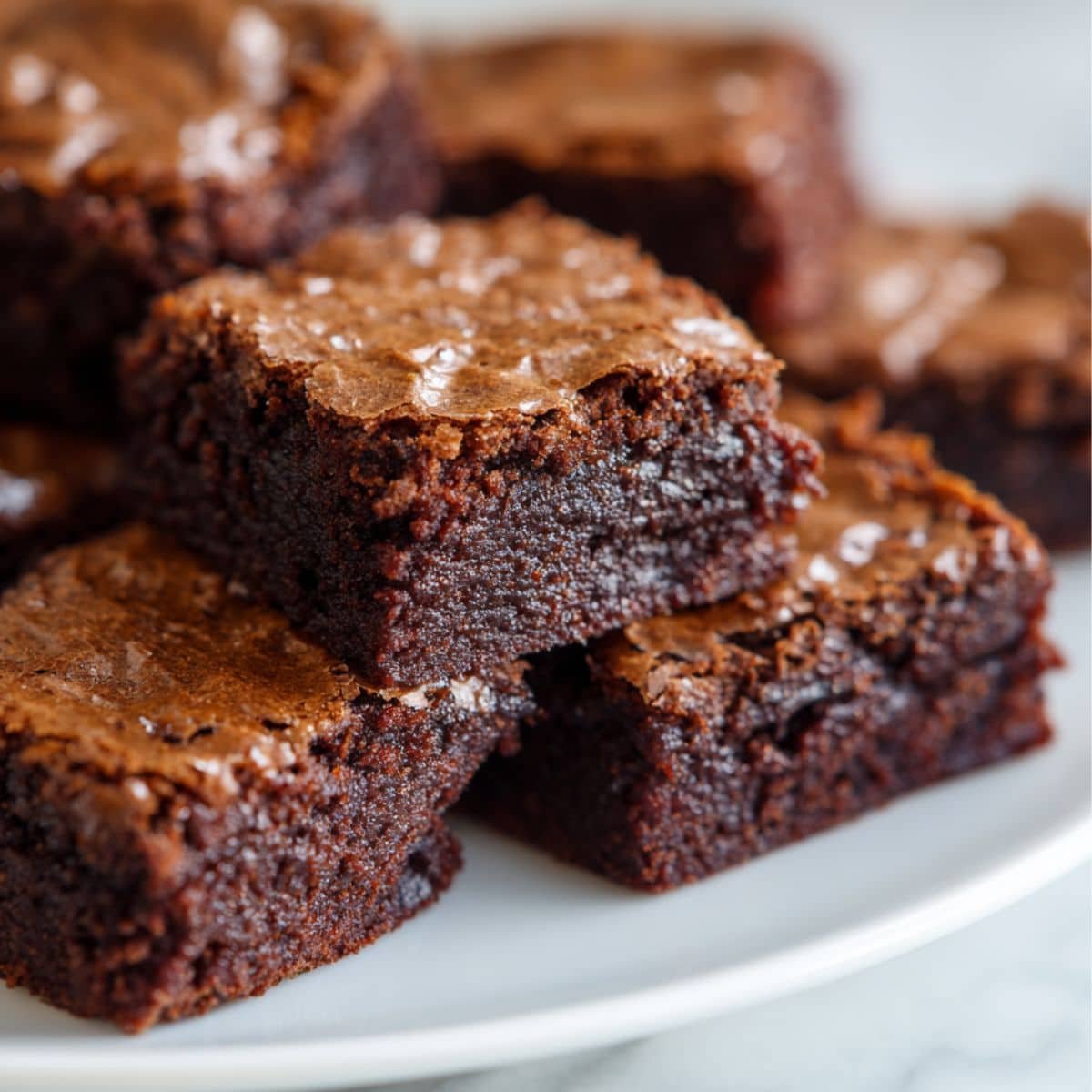Fudgy vegan brownies freshly cut and ready to serve	