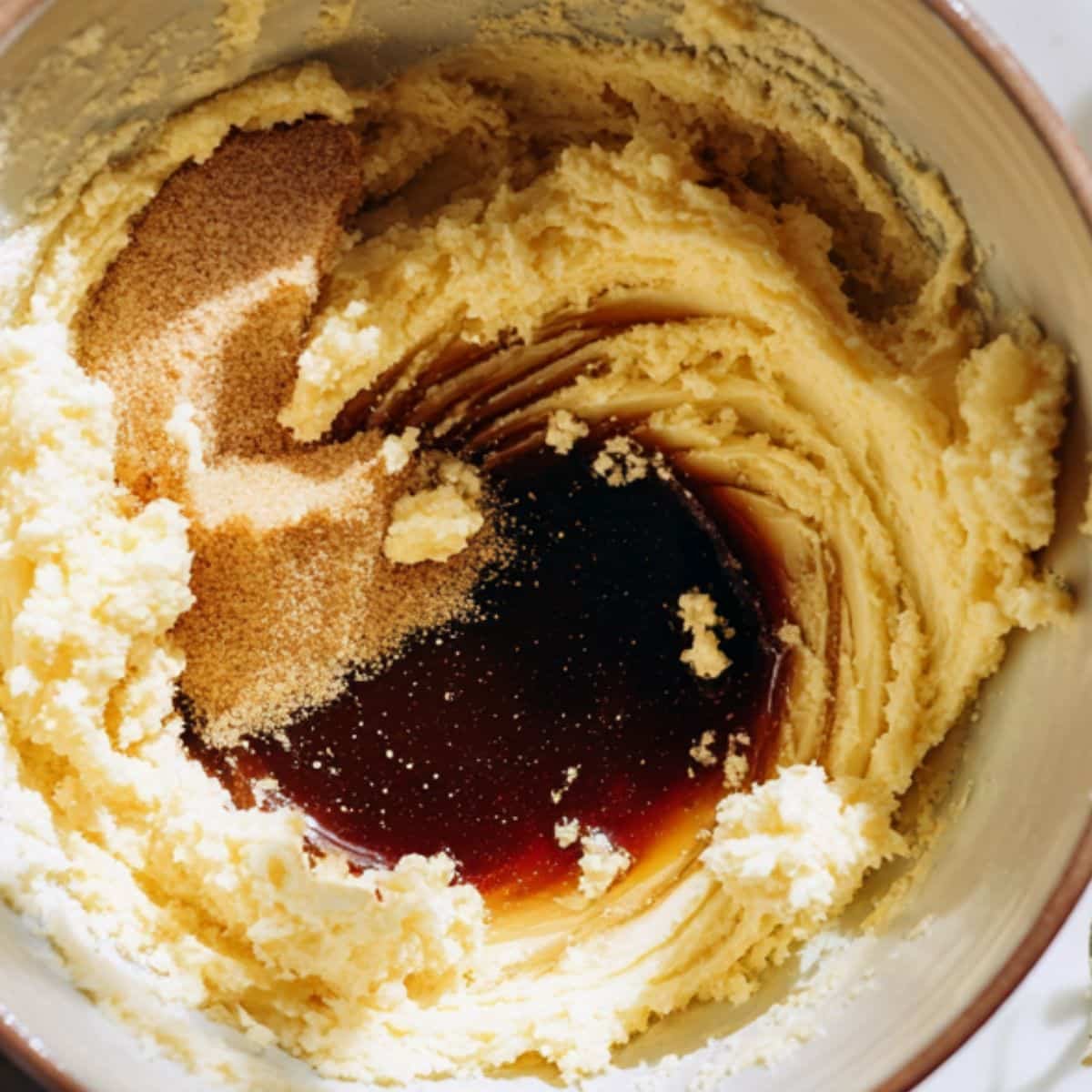 Creamed butter, molasses, egg in mixing bowl
