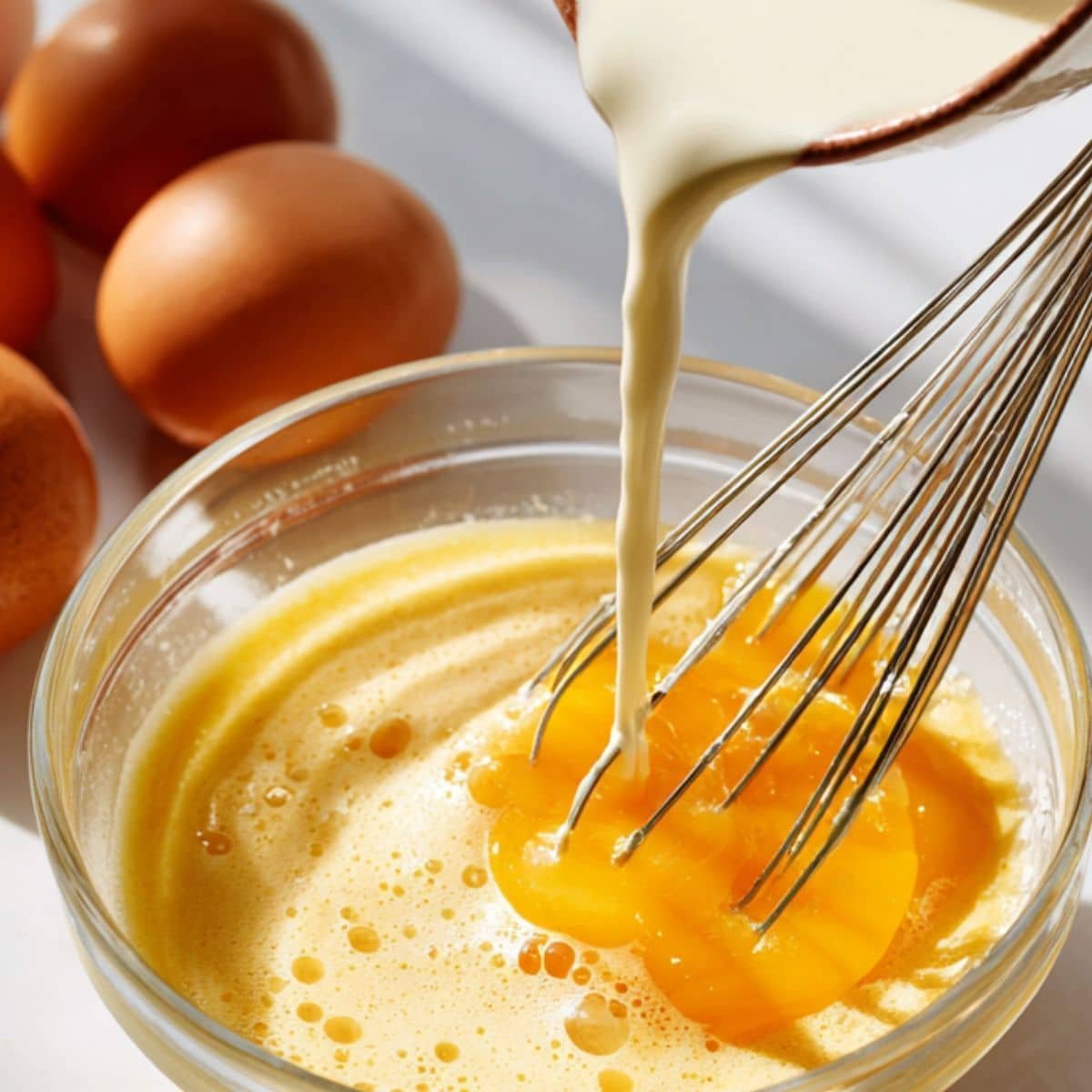 Mixing wet ingredients for orange bread	
