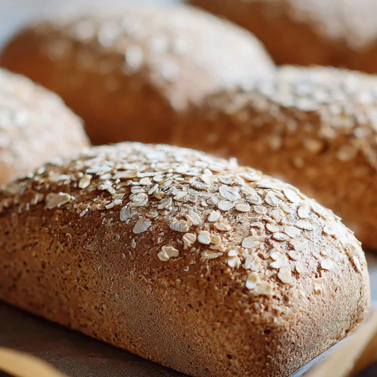 Shaped Cheesecake Factory-style brown bread loaves ready for baking