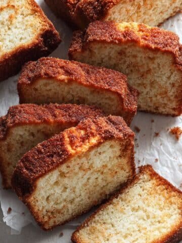 cinnamon donut bread on white counter
