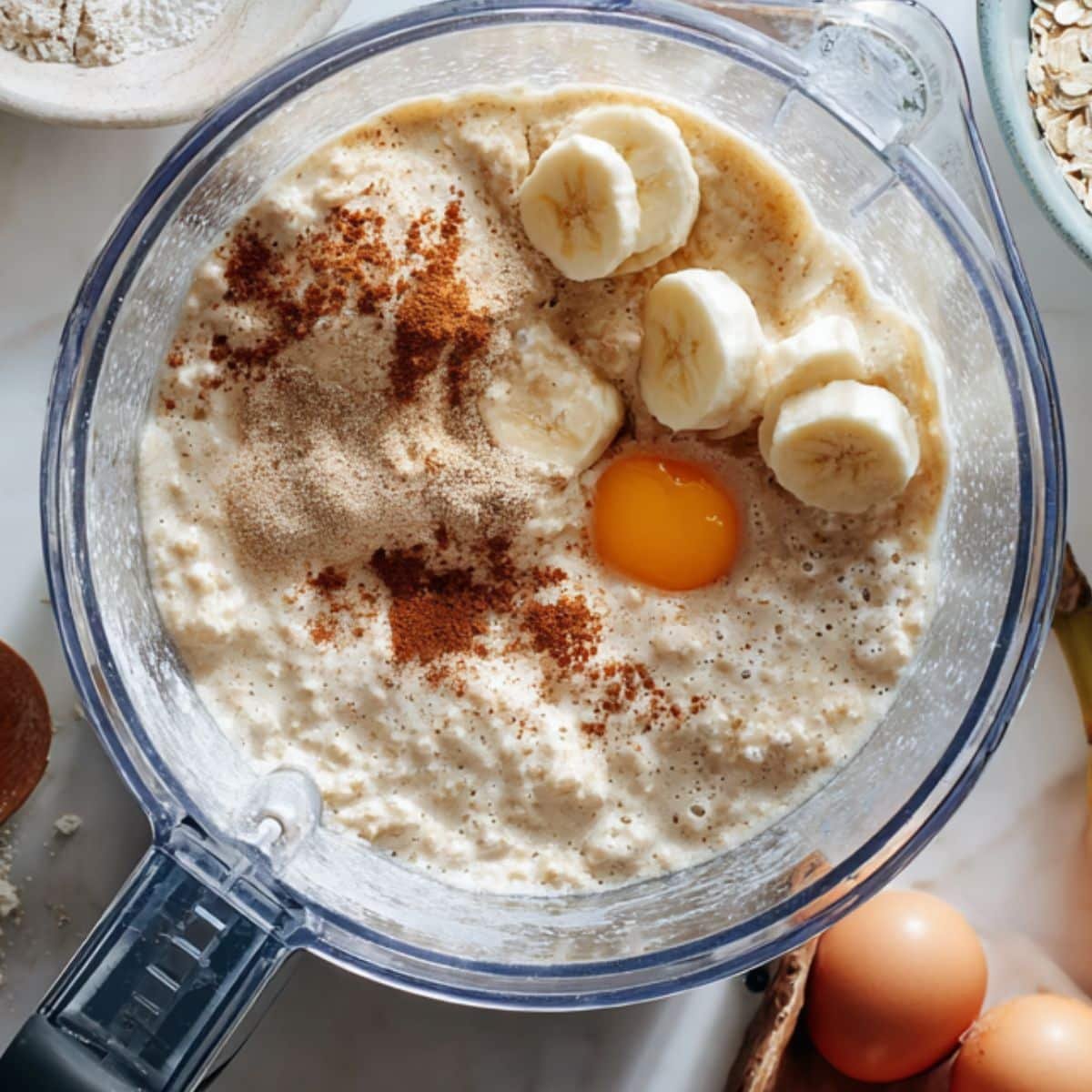 Preparing the pancake batter in a blender