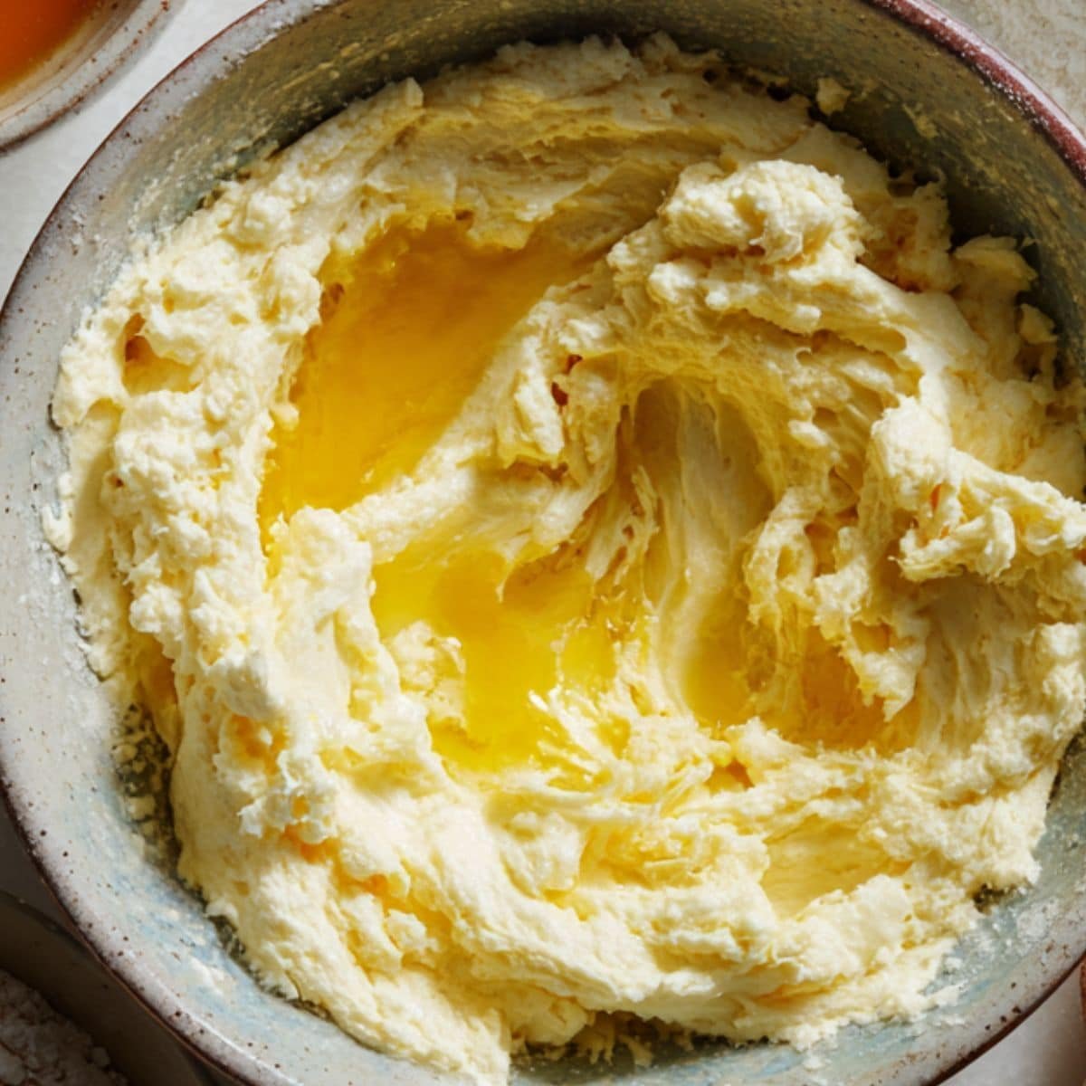 Mixing gluten free graham cracker dough in a bowl